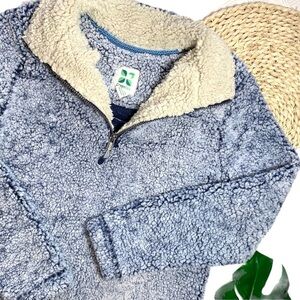 Green Tea Pull on Fuzzy Warm Teddy Bear Sherpa Sweatshirt Size Medium